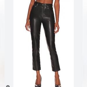 Blank NYC the baxter ribcage straight leg black faux leather pants size 30